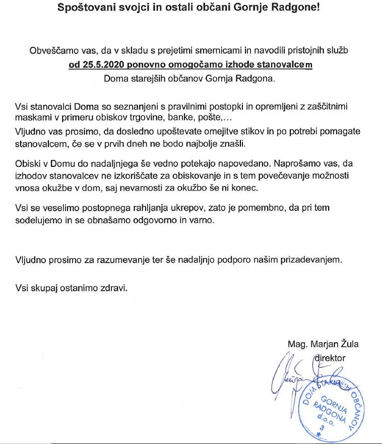 Ponovni izhodi stanovalcev