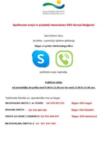 Kontakt s stanovalci-posodobljene številke!