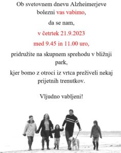 Svetovni dan Alzheimerjeve bolezni
