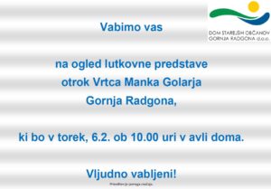 Lutkovna predstava otrok vrtca Manko Golar