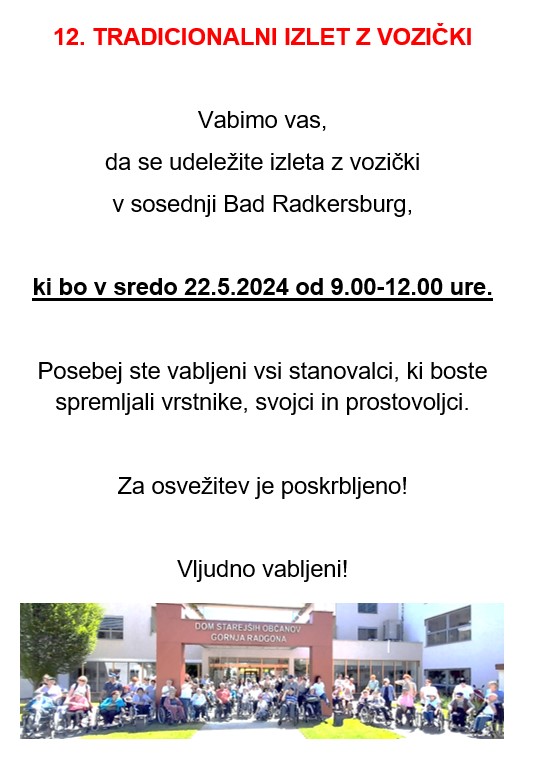 12. tradicionalni izlet z vozički v Bad Radkersburg